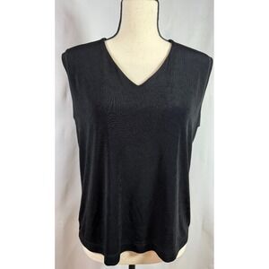 Chico's Travelers Cami Top Women's 3 Black Stretch V-Neck Sleeveless - Versatile